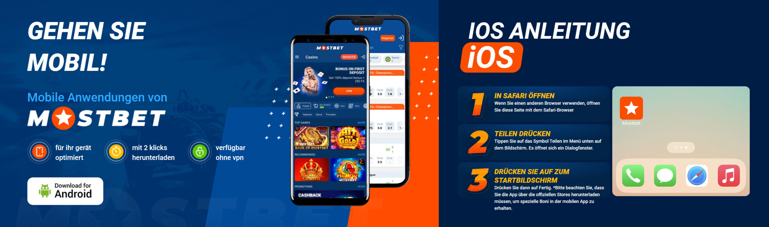 Mobile Anwendung Mostbet Android und iOS